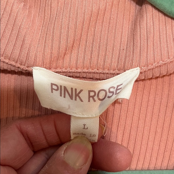 Pink Rose Ribbed Coral Top - Picture 2 of 2